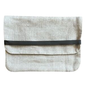 New Fog Linen Work 100% Linen Clutch Tablet Pouch 7.5 x 10.5 Natural Washable